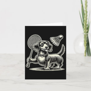 Carte Joueur de badminton chien teckel navette hommes fe