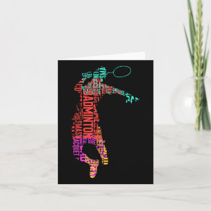 Carte Joueur de badminton coloré _ Raquette de navette _