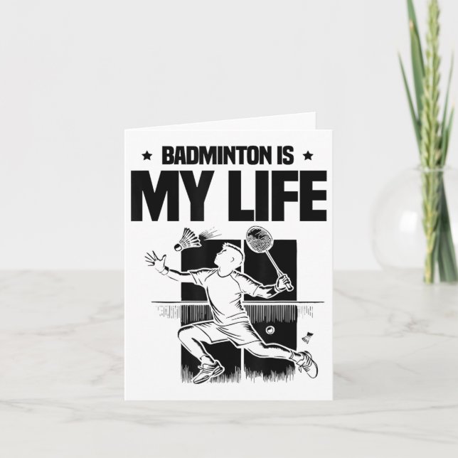 Carte Joueur de badminton drôle aime la conception de na (Devant)