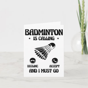 Carte Joueur de badminton drôle Amour Navette Design 2