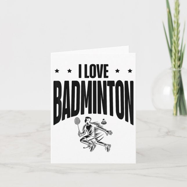 Carte Joueur de badminton drôle conception d'amour de na (Devant)