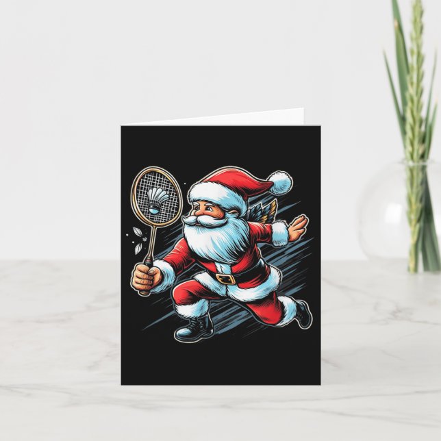 Carte Joueur de badminton du Père Noël Cool Sports Loisi (Devant)