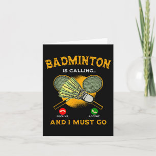 Carte Joueur de badminton Jeu Raquette Amateur Sportif A