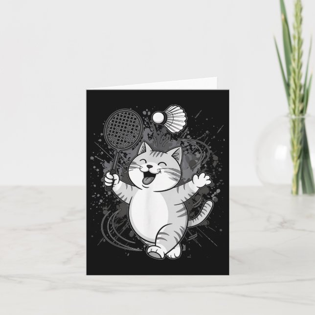 Carte Joueur de badminton Kitty mignon Navette  (Devant)