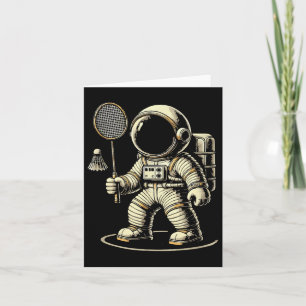 Carte Joueur de badminton navette astronaute 