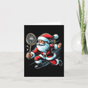 Carte Joueur de badminton Santa Cool Sports Loisirs Noël