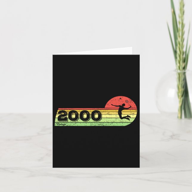 Carte Joueur de badminton Vintage 2000 Birthday Shuttle  (Devant)