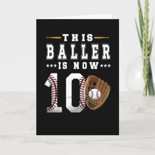 Carte Joueur de baseball 10e anniversaire 10 ans Garçon