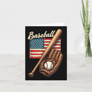 Carte Joueur de baseball américain Drapeau Bat Fan Catch