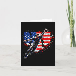 Carte Joueur de baseball extérieur Drapeau américain Été