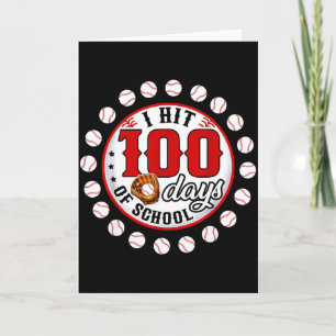 Carte Joueur de baseball J'ai frappé 100 jours d'école J