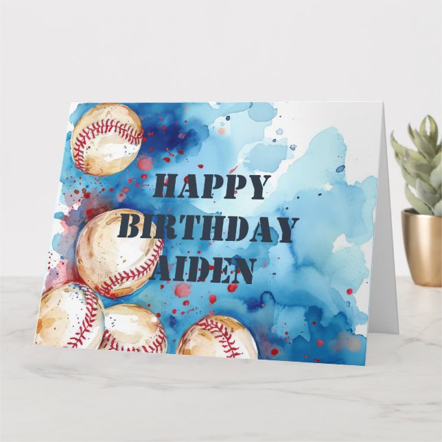 Carte Joueur de baseball personnalisé Thème fête d'anniv (Petite plante)