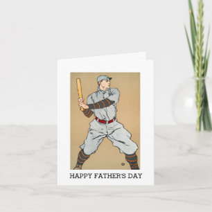 Carte Joueur de baseball vintage Joyeuse fête des pères