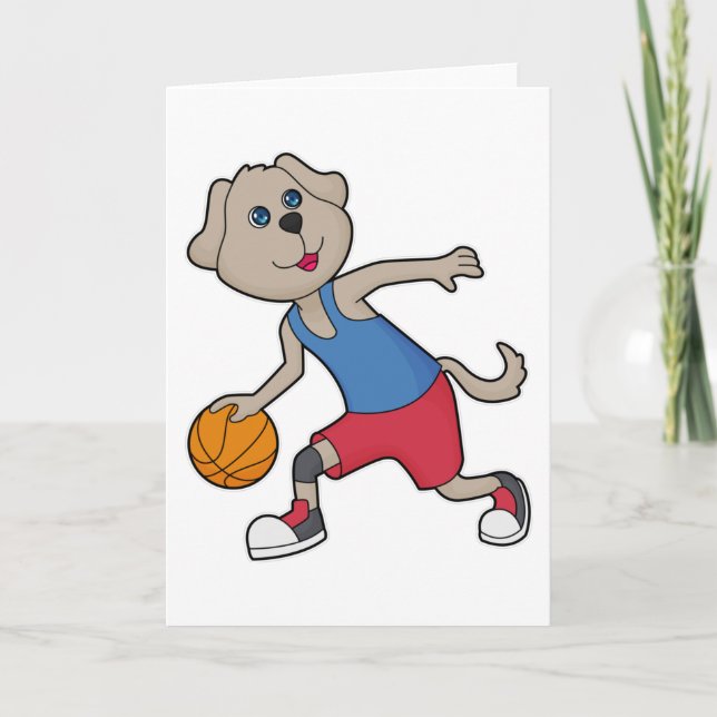 Carte Joueur de basket-ball de chien (Devant)