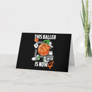 Carte Joueur de basket-ball drôle pour 4ème anniversaire