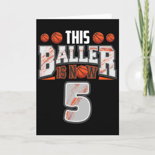 Carte Joueur de basket-ball garçon de 5 ans Sketll 5e an