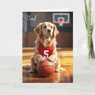 Carte Joueur de basket-ball Golden Retriever Anniversair
