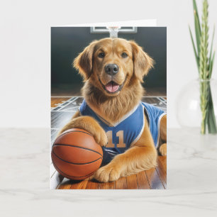 Carte Joueur de basket-ball Golden Retriever pour papa