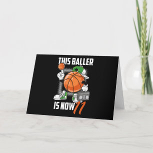 Carte Joueur de basket-ball pour 11e anniversaire Drôle
