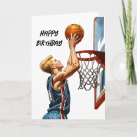 Joueur de basket-ball Slam Dunk Aquarelle Annivers