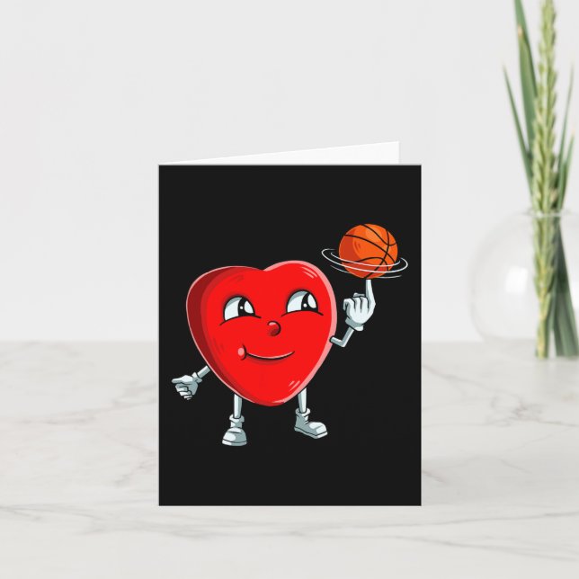 Carte Joueur de basketball de coeur Valentines Jour Mign (Devant)