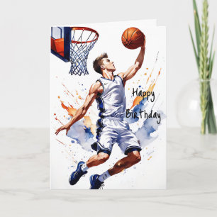 Carte Joueur de basketball éclaboussure aquarelle joyeux