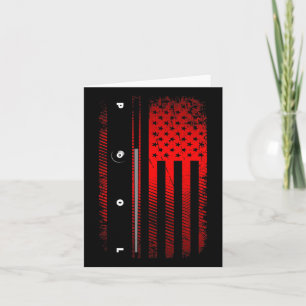 Carte Joueur de billard basbo américain drapeau - Noir