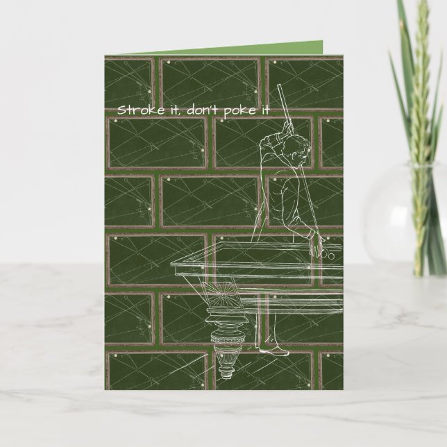 Carte Joueur de billard de table vintage antique (Devant)