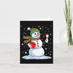 Carte Joueur de bowling amusant Xmas lumières Snow Bowli