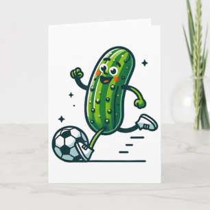 Carte Joueur de cornichon drôle de kicking de concombre