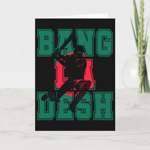 Carte Joueur de cricket au maillot du drapeau du Banglad