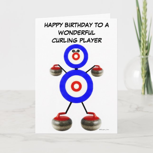 Carte Joueur de curling d'anniversaire (Devant)