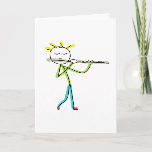 Carte Joueur de flûte Stickman (Devant)