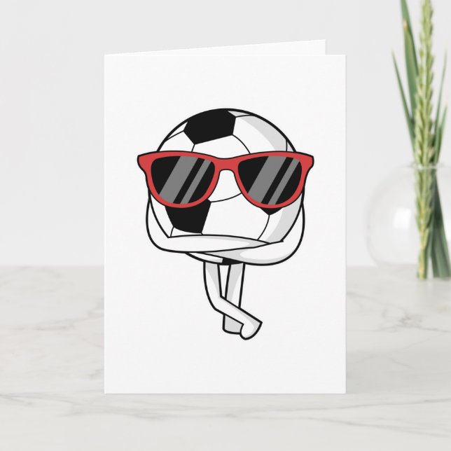 Carte Joueur de football avec lunettes de soleil au foot (Devant)