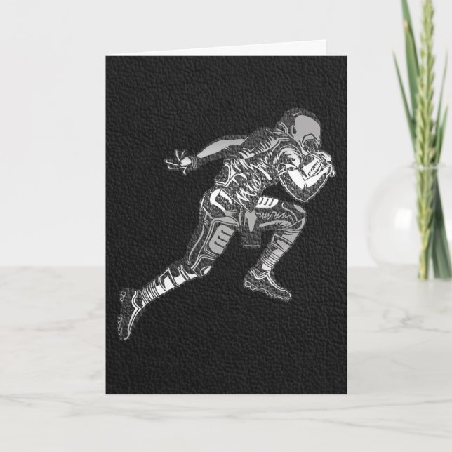 Carte Joueur de football courant Quarterback Noir Argent (Devant)