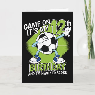 Carte Joueur de football de 12 ans garçon 12e anniversai