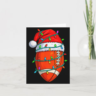 Carte Joueur de football de Noël Chapeau de Père Noël Lu