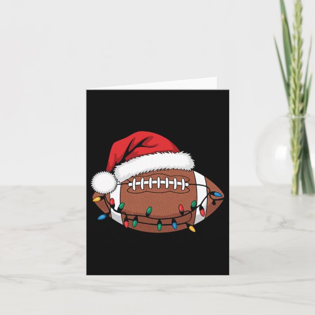 Carte Joueur de football de Noël Lumières Père Noël Spor (Devant)