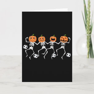 Carte Joueur de football drôle d'Halloween Citrouille Sq