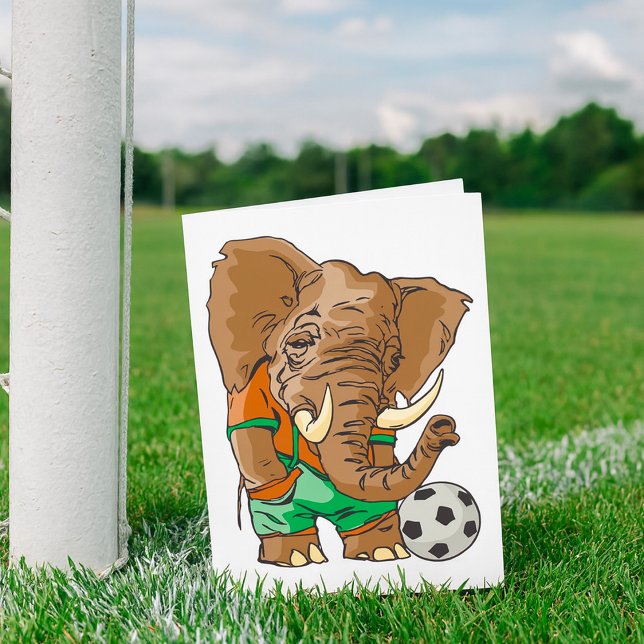 Carte Joueur de football éléphant Funny Sport animal (Créateur téléchargé)