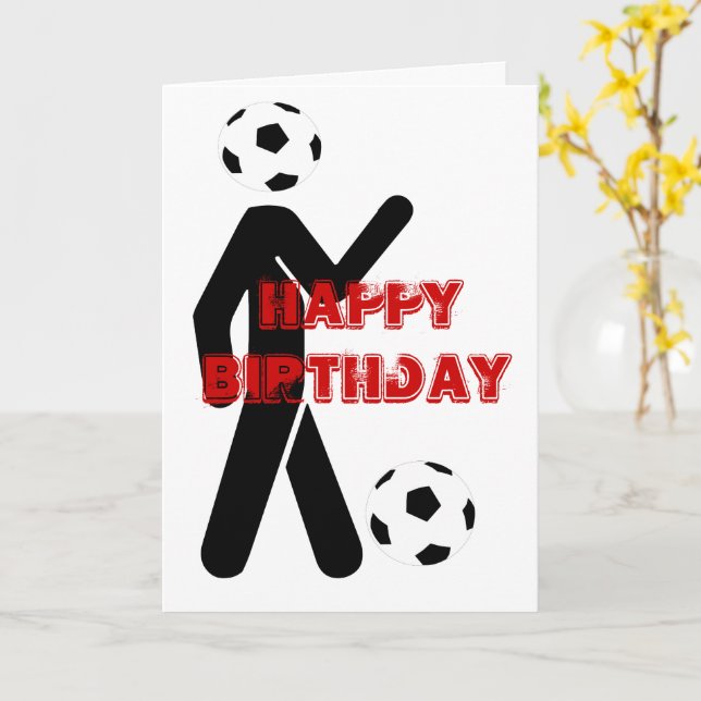 Carte de vœux joyeux anniversaire football - 7 x 5 pouces