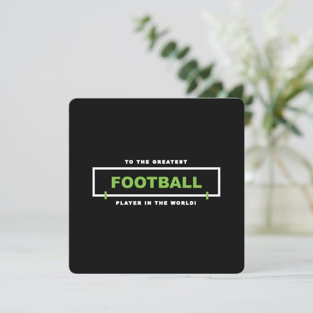 Carte Joueur de football Lime Green Personnalisé Anniver (Debout devant)