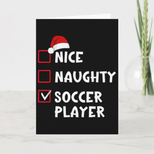 Carte Joueur de football mignon vilain drôle de liste de