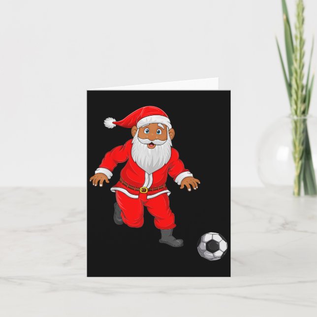 Carte Joueur de football Père Noël Pajamas de Noël Drôle (Devant)