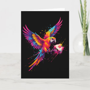Carte Joueur de football perroquet art peinture éclabous