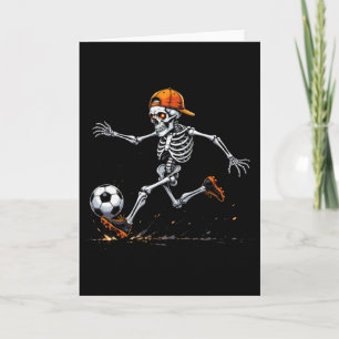 Carte Joueur de football squelette drôle Halloween 2025