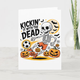 Carte Joueur de football squelette Halloween Kickin 'It