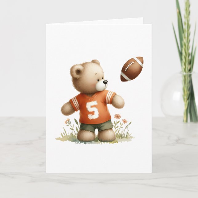 Carte Joueur de football Teddy Bear dans Orange Jersey B (Devant)