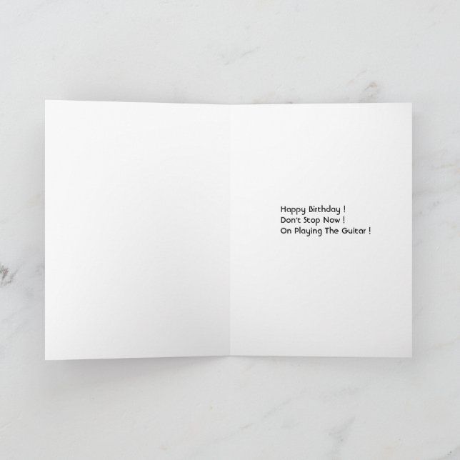Carte Joueur de guitare Joyeux anniversaire (Intérieur)