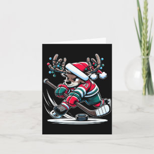 Carte Joueur de hockey au cerf slapshot cerf en festif